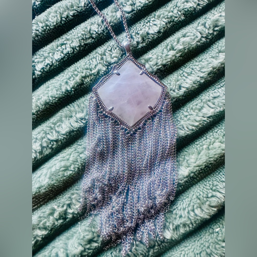 Kendra Scott Silver and Lavender Necklace